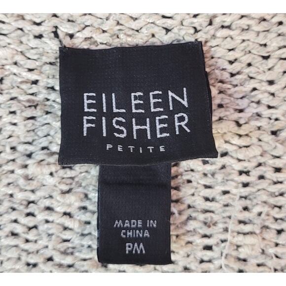 Eileen Fisher Oatmeal Lightweight V-Neck Sweater – PM – 100% Silk Sequin Sparkle - Picture 4 of 7